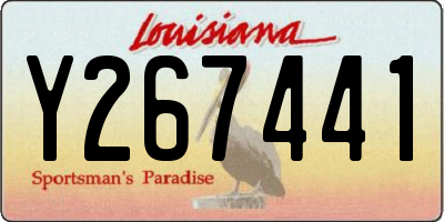 LA license plate Y267441