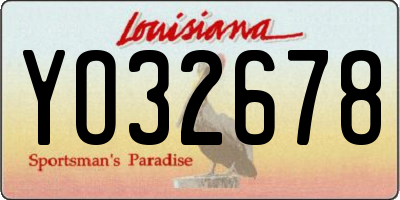 LA license plate YO32678