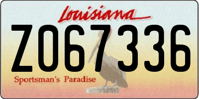 LA license plate Z067336