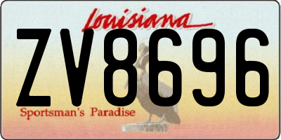 LA license plate ZV8696