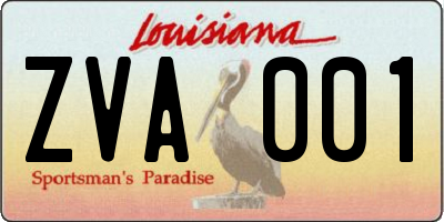 LA license plate ZVA001