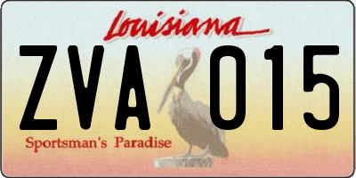 LA license plate ZVA015