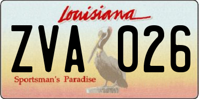 LA license plate ZVA026