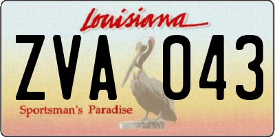 LA license plate ZVA043