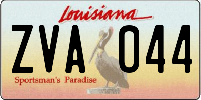 LA license plate ZVA044