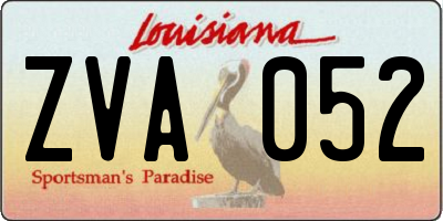 LA license plate ZVA052