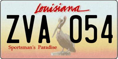 LA license plate ZVA054