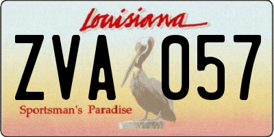 LA license plate ZVA057