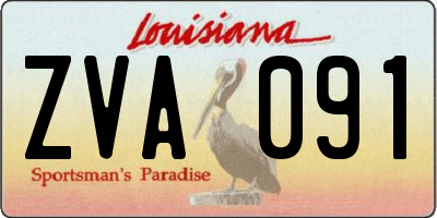 LA license plate ZVA091