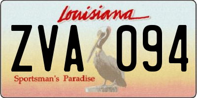 LA license plate ZVA094