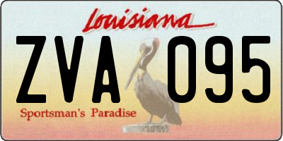 LA license plate ZVA095