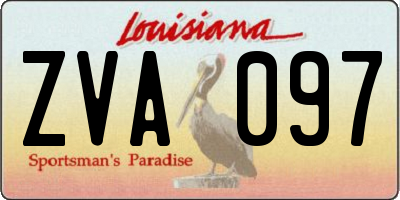 LA license plate ZVA097