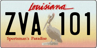 LA license plate ZVA101