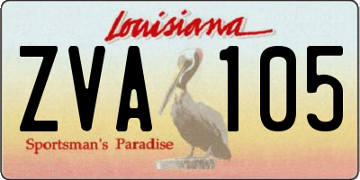 LA license plate ZVA105