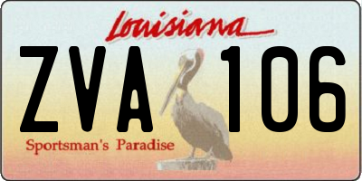 LA license plate ZVA106