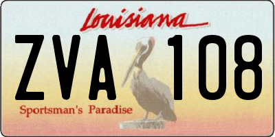 LA license plate ZVA108