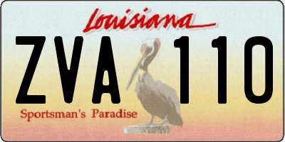 LA license plate ZVA110