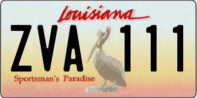 LA license plate ZVA111