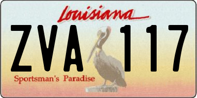 LA license plate ZVA117