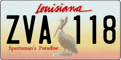 LA license plate ZVA118
