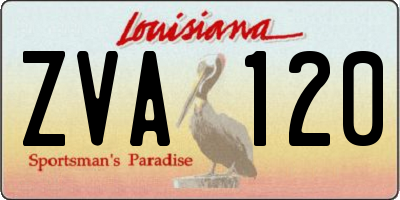 LA license plate ZVA120
