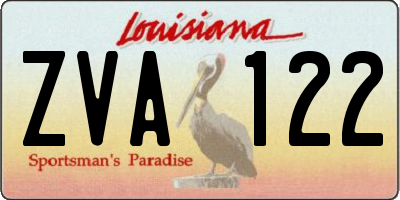 LA license plate ZVA122