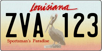 LA license plate ZVA123