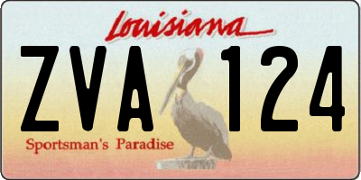 LA license plate ZVA124