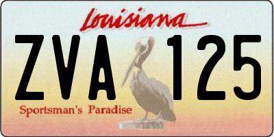 LA license plate ZVA125