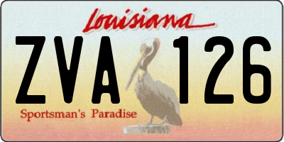 LA license plate ZVA126