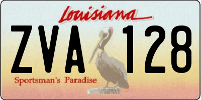 LA license plate ZVA128