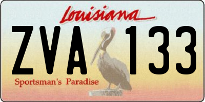 LA license plate ZVA133