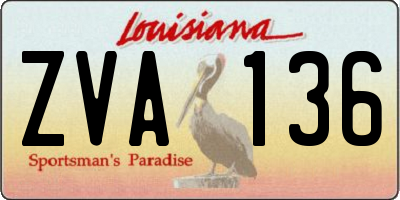 LA license plate ZVA136