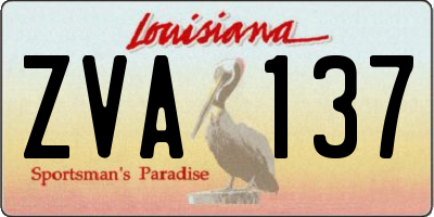 LA license plate ZVA137