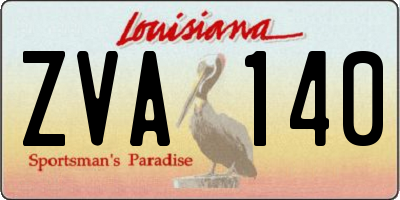 LA license plate ZVA140