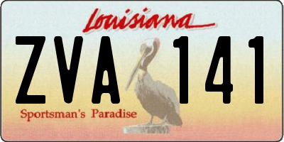 LA license plate ZVA141