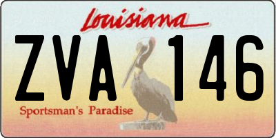 LA license plate ZVA146