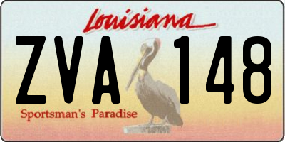 LA license plate ZVA148