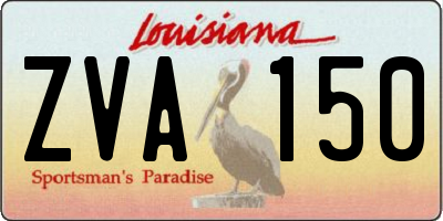 LA license plate ZVA150