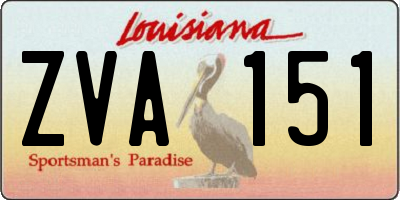 LA license plate ZVA151