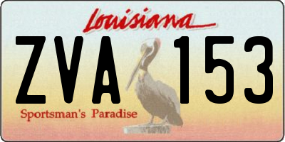 LA license plate ZVA153