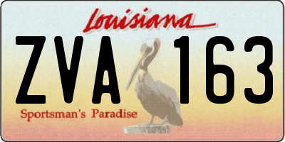 LA license plate ZVA163