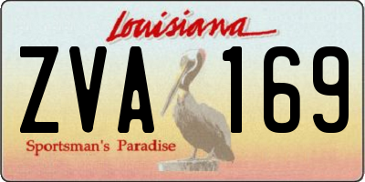 LA license plate ZVA169