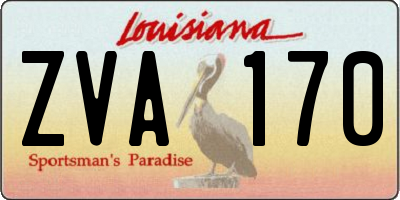LA license plate ZVA170