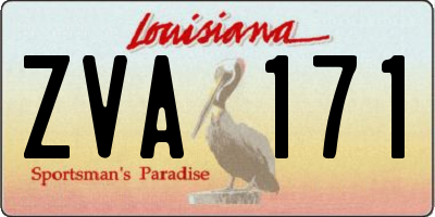 LA license plate ZVA171