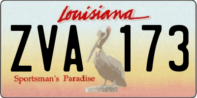 LA license plate ZVA173