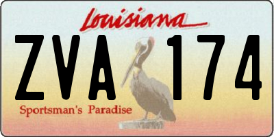 LA license plate ZVA174