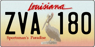 LA license plate ZVA180