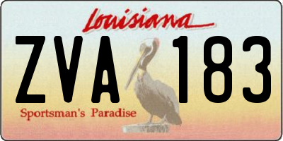 LA license plate ZVA183