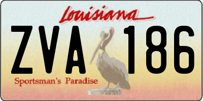 LA license plate ZVA186